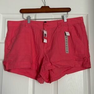 Gap Aubrey pink linen cotton blend shorts size 18